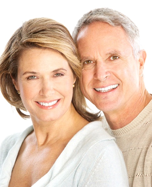 Happy senior couple smiling