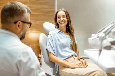 Young woman attending a dental implant consultation