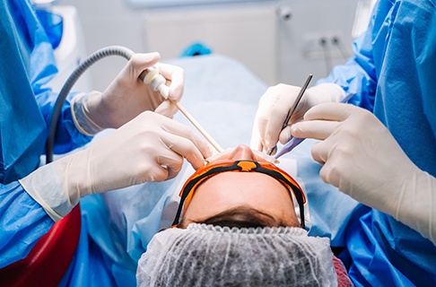 Patient under IV sedation