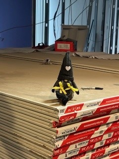 Close up of stack of building materials
