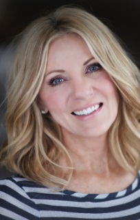 Blonde woman smiling