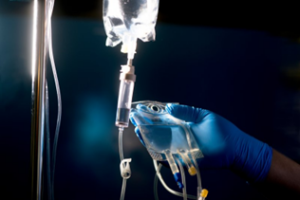Dentist handling IV sedation